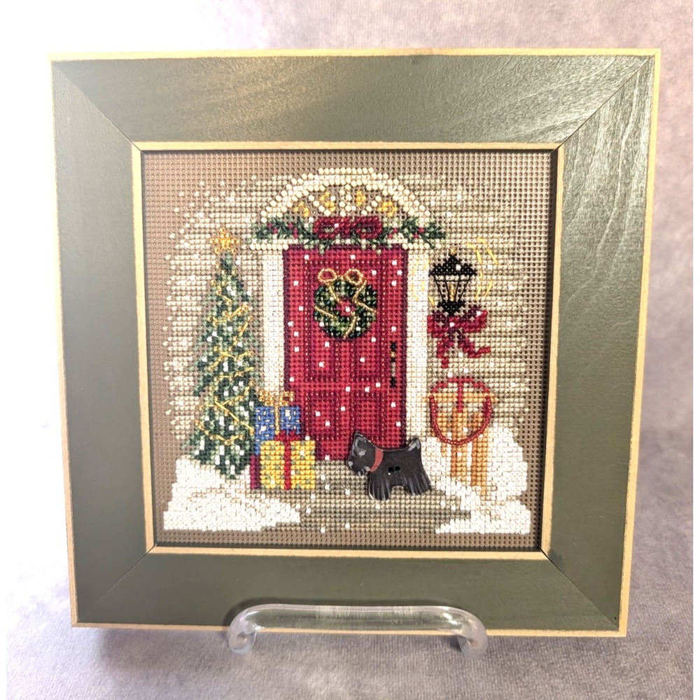 Mill Hill Buttons & Beads Winter Series Cross Stitch 'Home for Christmas' Framed